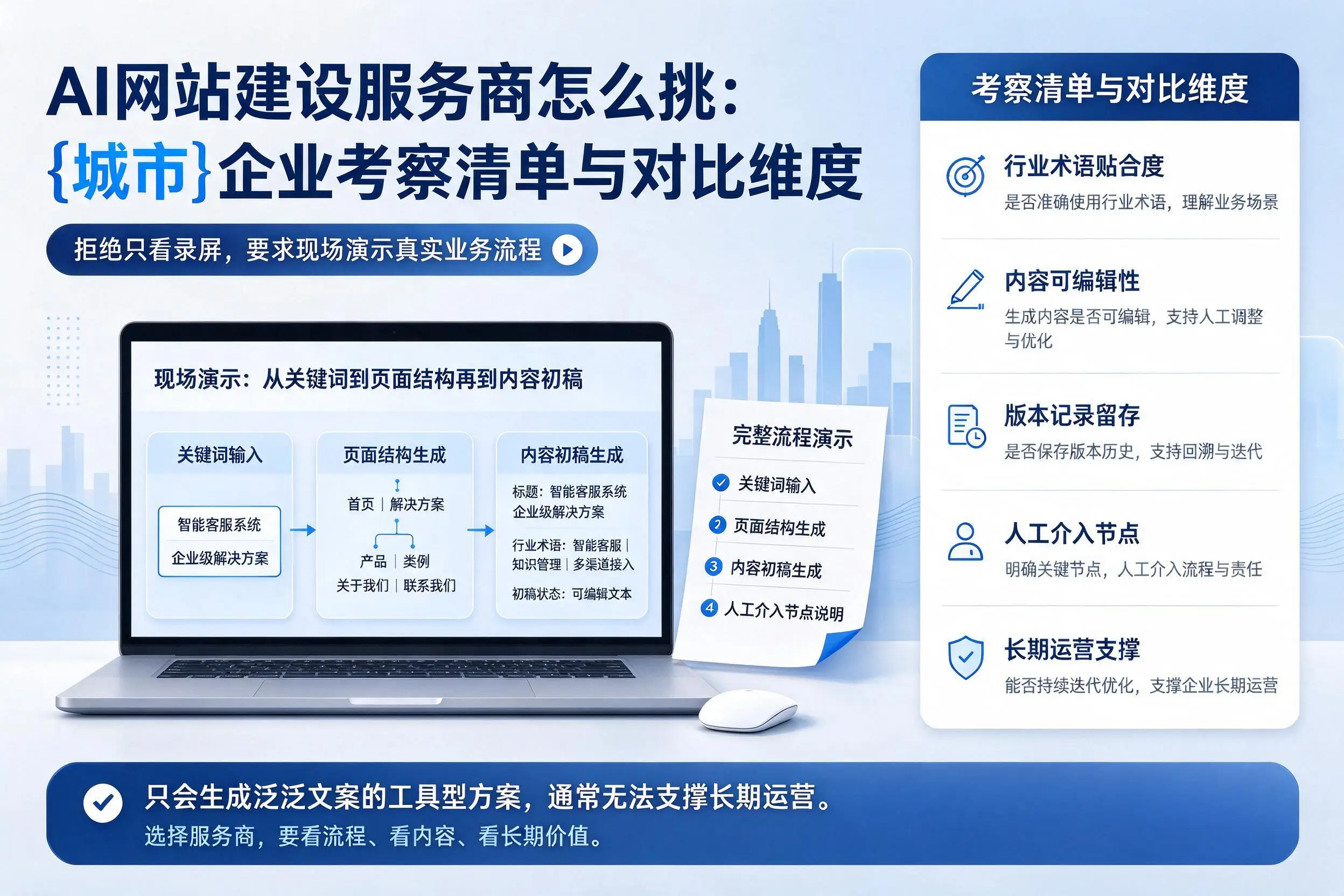 AI网站建设服务商怎么挑:达州企业考察清单与对比维度