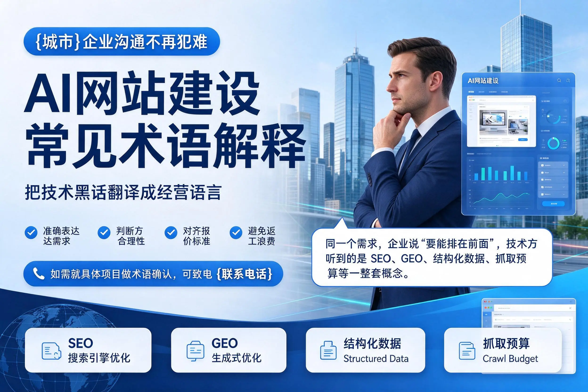 AI网站建设常见术语解释,达州企业沟通不再犯难