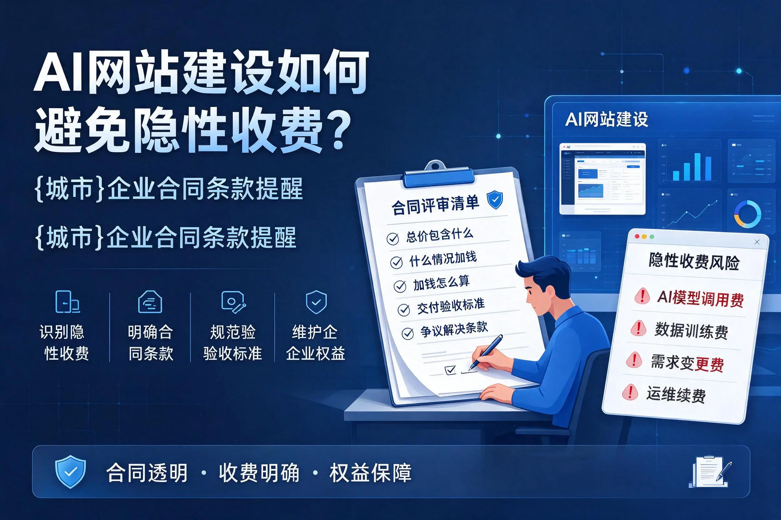 AI网站建设如何避免隐性收费?达州企业合同条款提醒